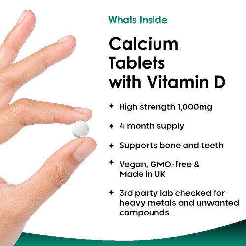 Calcium and Vitamin D3 Tablets - Calcium Supplement - 240 High 1