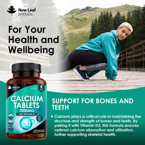 Calcium and Vitamin D3 Tablets - Calcium Supplement - 240 High 2