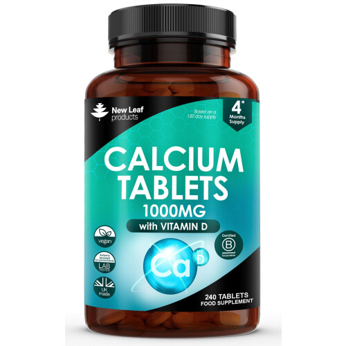 Calcium and Vitamin D3 Tablets - Calcium Supplement - 240 High