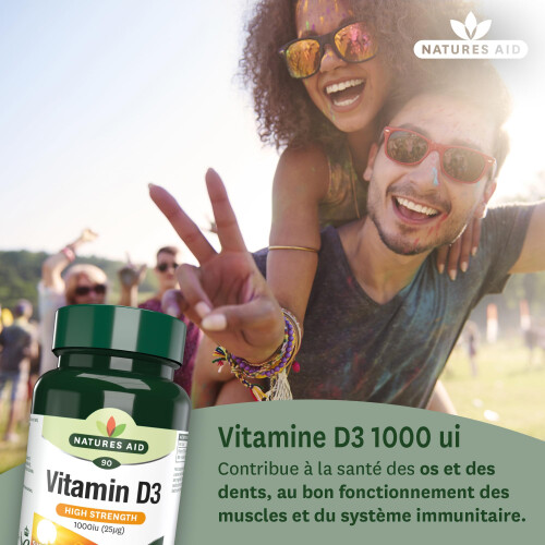 Natures Aid Natures Aid Vitamin D3 1000iu - High Strength 25ug Supplement Support 1