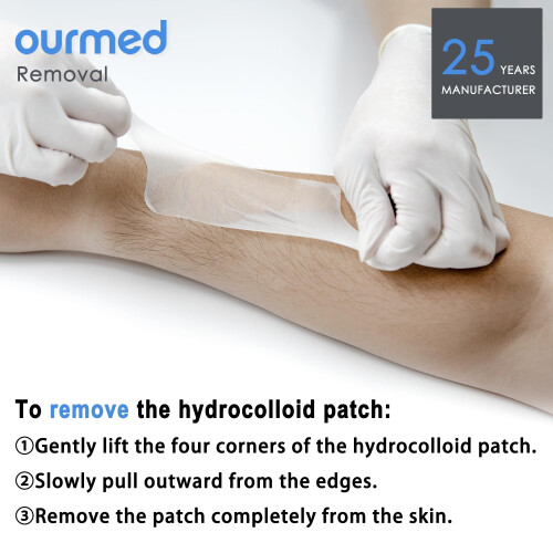 Ourmed Hydrocolloid Dressing 5cm x 5cm, Extra Thin Waterproof Wound 2