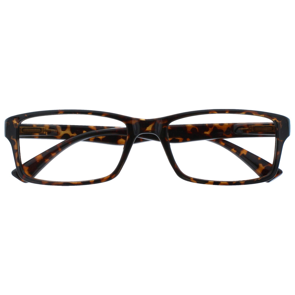 Opulize Pep Reading Glasses For Women Men, Large Rectangular Designer