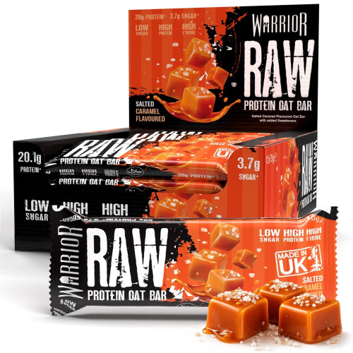Warrior Warrior RAW Protein Bars 12 x 75g – 20g High Protein Bar, Low Sugar