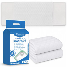 2 x Washable Incontinence Bed Pads with Tucks/Flaps | 90 x 150 cm |