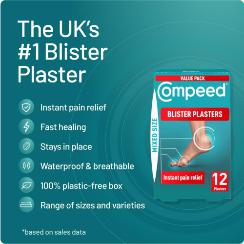 Compeed Compeed Blister Plasters Mixed Size 12 Pack - Hydrocolloid Foot 2