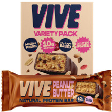 Vive Vegan Protein Bars Variety Pack – Dark Chocolate Coated Salted Caramel, Pea