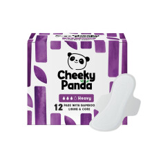 The Cheeky Panda Organic Sanitary Towels for Women – Heavy Flow – 12