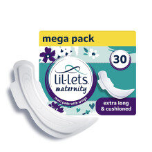 Lil-Lets Maternity Pads, Extra Long Maxi Thick Towels, With Wings,