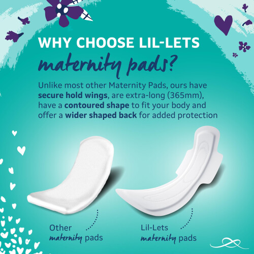 Lil-Lets Lil-Lets Maternity Pads, Extra Long Maxi Thick Towels, With Wings, 1