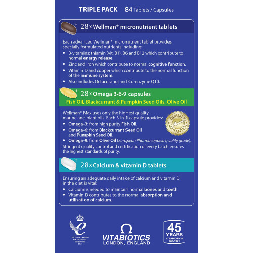 Wellman Max - Multivitamin Tablets for Men Formula Mix with Maximum 1