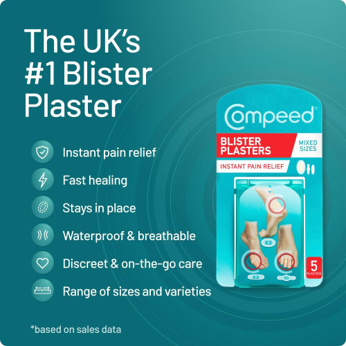 Compeed Compeed Blister Plasters Mixed Size 5 Pack - Hydrocolloid Foot 2