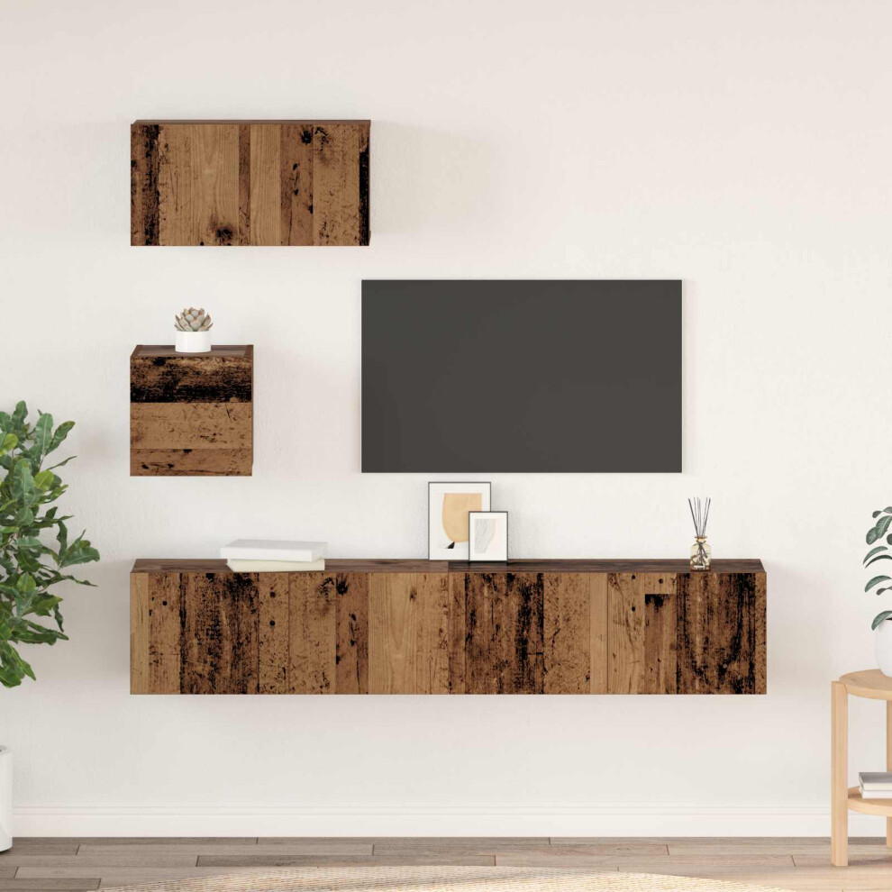 Vidaxl Tv Cabinet Set 3 Pcs Old Wood Engineered Wood - Brown, Brown - Image 2