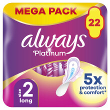 Always Platinum Long (Size 2) Sanitary Towels with Wings 22