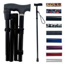 Life Healthcare Folding Walking Stick–Adjustable Height Lightweight
