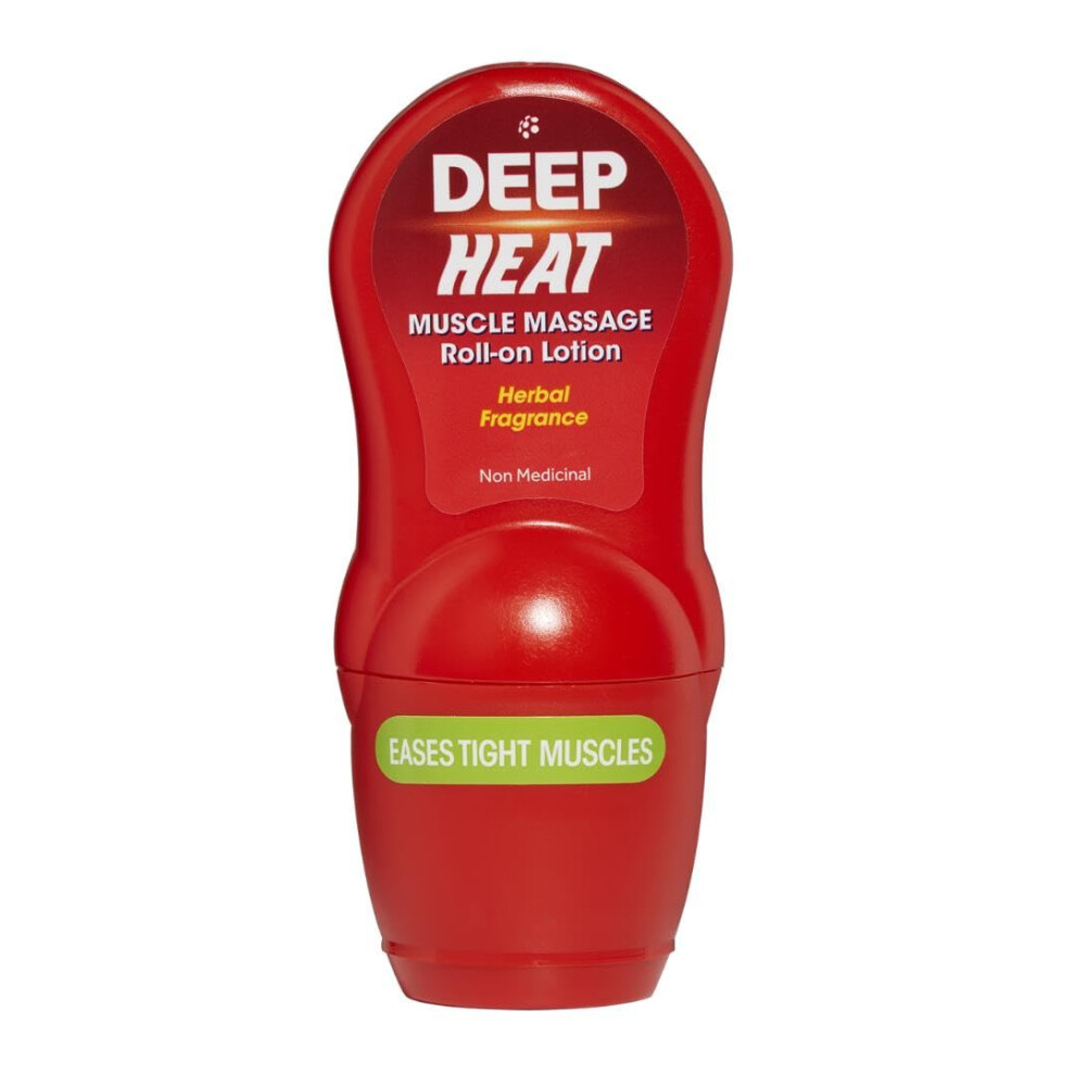 Deep Heat Muscle Massage Roll-On Lotion, Ease Tight Muscles, 50Ml