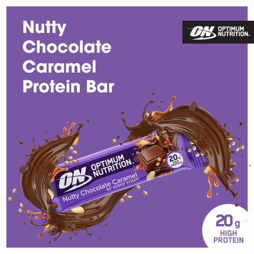 Optimum Nutrition Optimum Nutrition Nutty Chocolate Caramel Protein Bar, 10 x 70 1