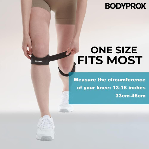 Bodyprox Patella Tendon Knee Strap 2 Pack, Knee Pain Relief Support 2