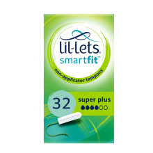 Lil-Lets Non-Applicator Super Plus Tampons, 32 Count (1 Pack), For