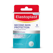 Elastoplast Second Skin Protection Plasters (6 Pieces), Hydrocolloid
