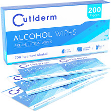 Cutiderm Pre-Injection Alcohol Wipes/Swabs Box of 200
