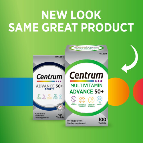 Centrum Centrum Advance 50+ Tablets Multivitamin & Mineral Supplements, with 1