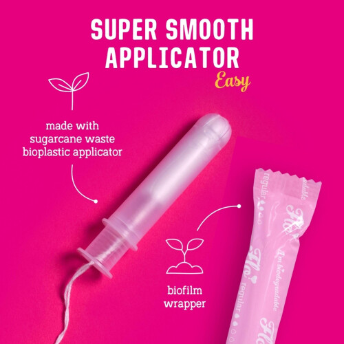 FLO Applicator Tampons, Made from Organic Cotton, Biodegradable, 2