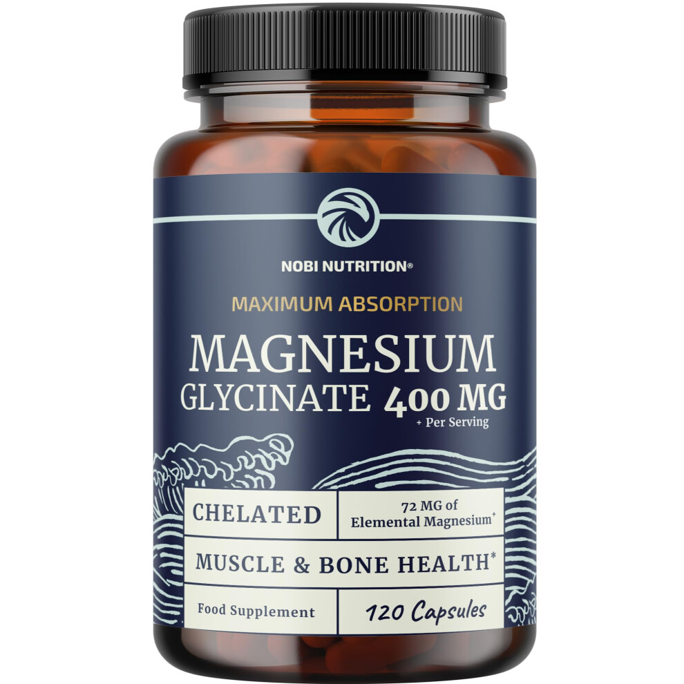 Nobi Nutrition Magnesium Glycinate 400Mg | Chelated Bisglycinate For Muscle