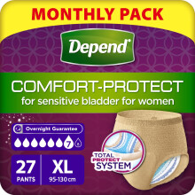 Depend Comfort Protect Incontinence Pants for Women, Extra-Large - 27