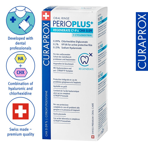 Curaprox Curaprox Perio Plus Regenerate Mouthwash – CHX 0.09% with CITROX/P 1