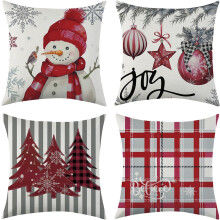 Coussins Décoratifs de Noël en Velours 50x50 cm Lot de 4 Pièces Rouges — décorations noël, linge maison, housses coussin
