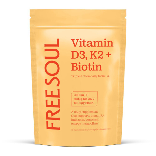 Vitamin D3 + K2 and Biotin, 3 in 1 Complex | High Strength D3 4000IU,