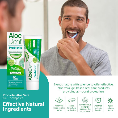 Aloe Dent - Probiotic Aloe Vera Gel Toothpaste - Fluoride Free - 2