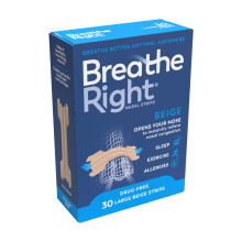 Breathe Right Original Tan, Beige Large 30 Pieces, Nasal Strips for