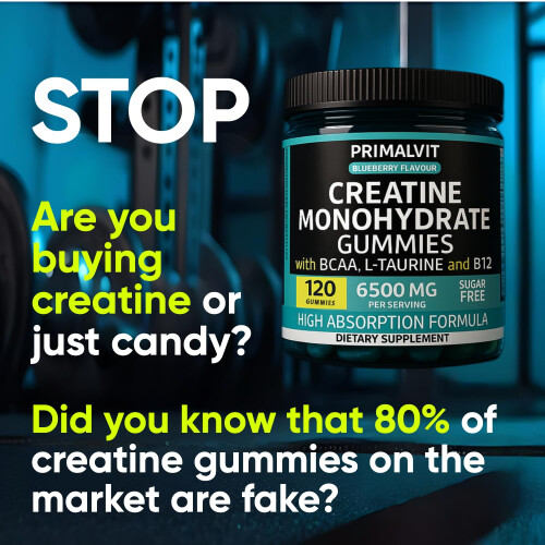 120 Creatine Gummies 6500mg Sugar-Free Complex – 40-Day Supply – 1