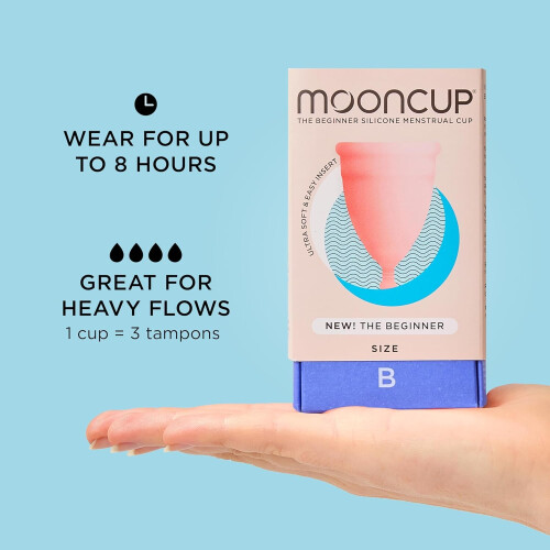 Mooncup Beginner Menstrual Cup, Reusable, Ultra Soft & Easy Insert, 1