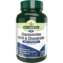 Natures Aid Glucosamine MSM & Chondroitin with Vitamin C - High