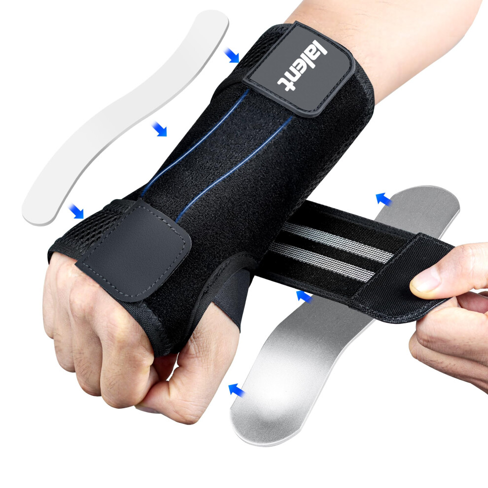 Lalent Carpal Tunnel Wrist Support Brace With Metal Splint Stabilizer