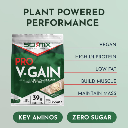 SCI-MX Pro-V Gain - 100% Vegan Protein Powder - Soy, Pea + Rice - 1