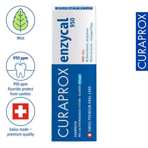 Curaprox Curaprox Enzycal 950 Toothpaste – Mild Fluoride Toothpaste with 1