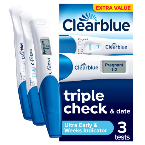 Clearblue Clearblue Pregnancy Test Ultra Early Triple-Check & Date Combo Pack,