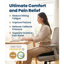 Everlasting Comfort Doctor Recommended Memory Foam Seat Cushion for
