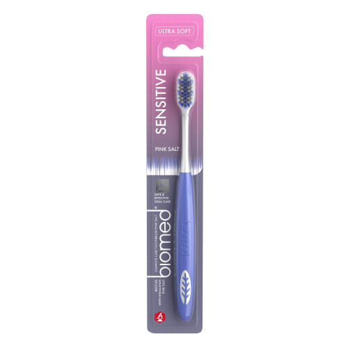 Biomed Sensitive pink salt toothbrush, effectively removes dental 1