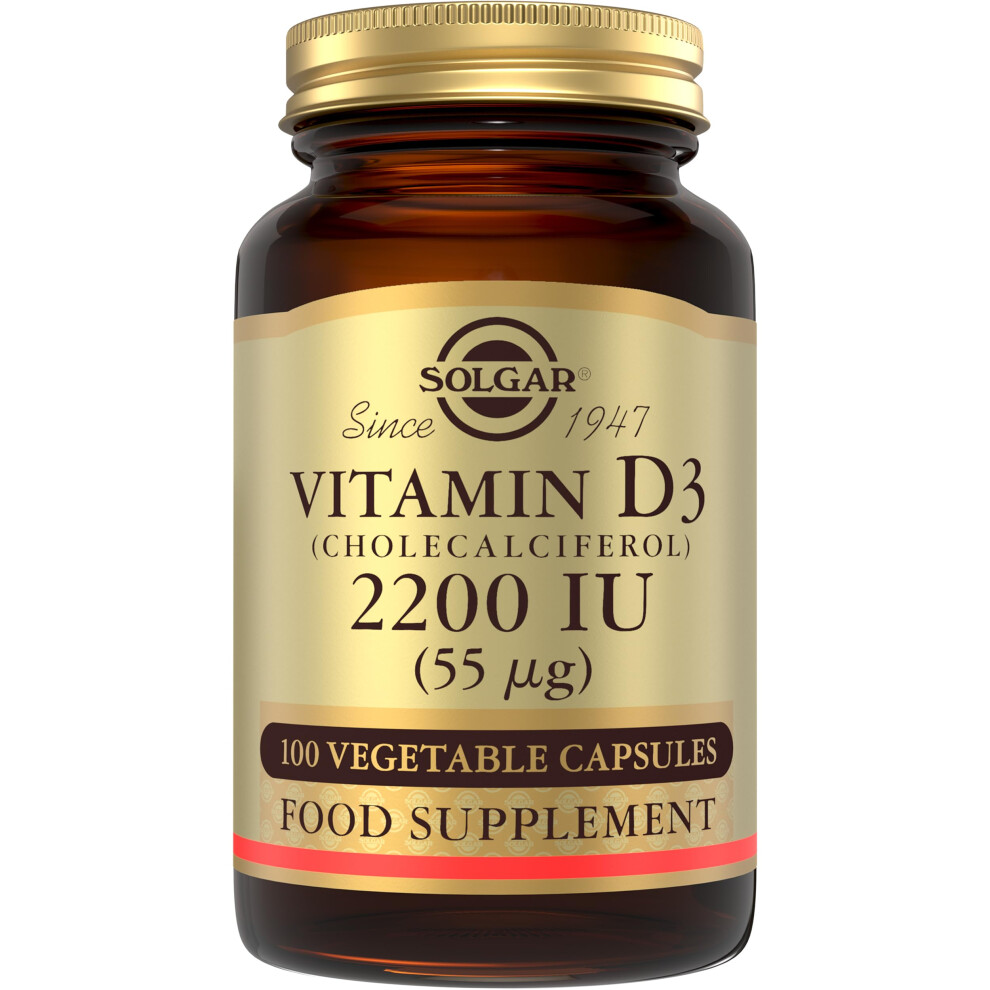 Solgar Vitamin D3 (Cholecalciferol) 2200 Iu (55 Μg) Vegetable