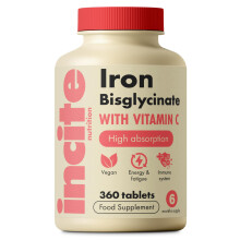 Gentle Iron Tablets - Iron Bisglycinate 28 mg, 6 Month’s Supply - 360