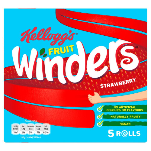 Kellogg's Fruit Winders Strawberry Snack 5 x