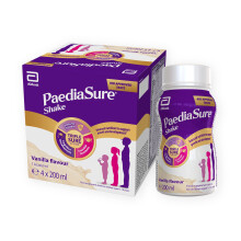 PaediaSure Shake Ready-To-Drink Bottles, 4 x 200ml, Vanilla Flavour,
