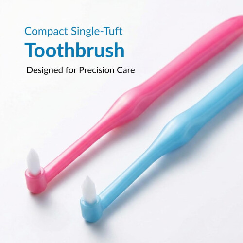 2-Pack Interspace Compact Soft Toothbrush - Single Tufted Gum Brush 1
