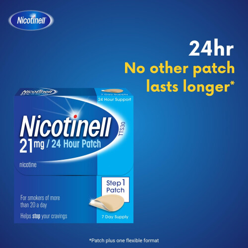 Nicotinell Nicotine Patch, Quit Smoking Aid Step 1, 24 Hour Patch, 21 1