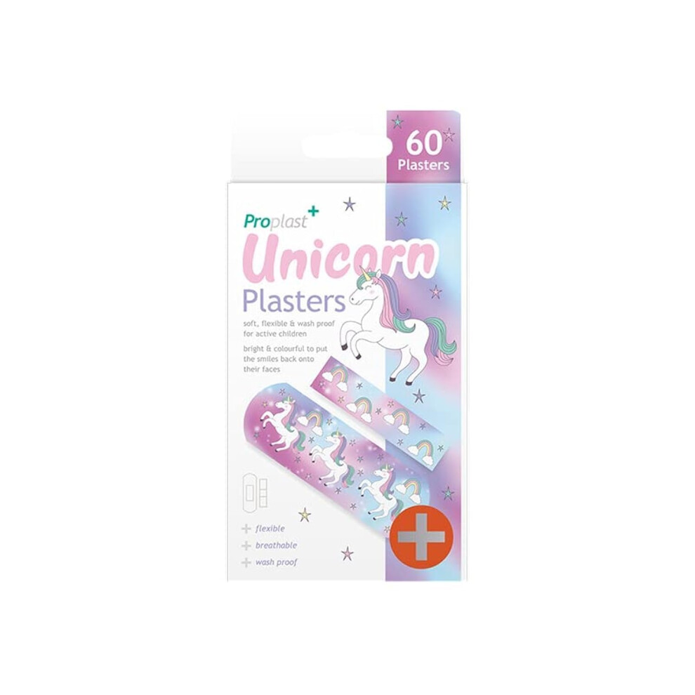 Proplast Med 5482 Childrens Kids Unicorn Plasters, Assorted Sizes