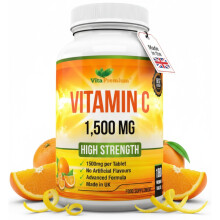 Vitamin C 1500mg per Tablet, High Strength 180 Vegan Tablets, Food